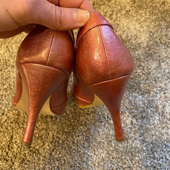 EC Rampage sz 7.5 glossy pink open-toe heel - Picture 4 of 7